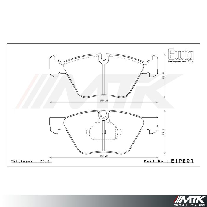 Plaquettes Endless ME20 EIP201 pour BMW Serie 5 F1X